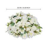 Uflower Artificial White Rose Table Centerpiece MB80020-01 - Uflower