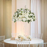 Uflower Artificial White Rose Table Centerpiece MB80020-01 - Uflower