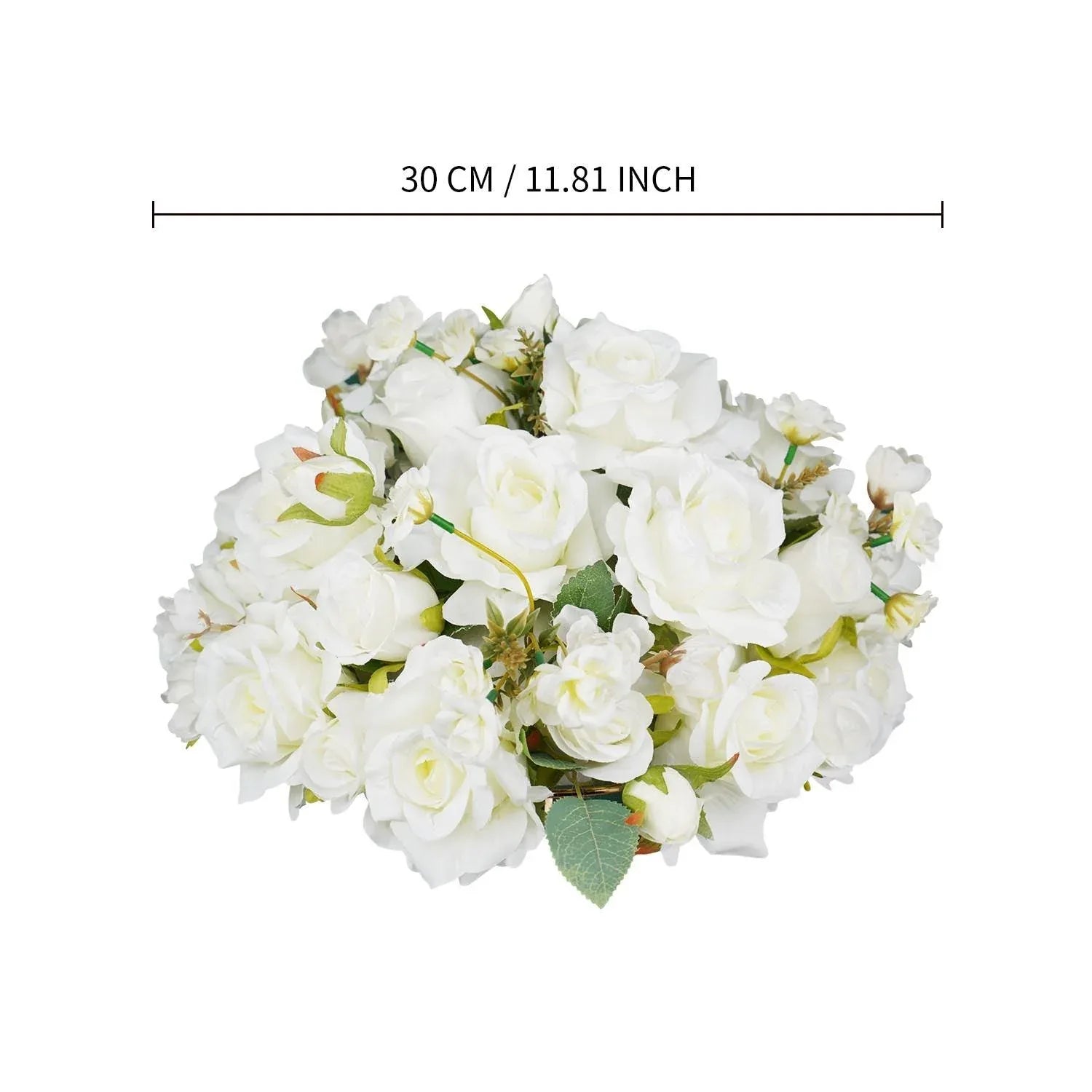 Uflower Artificial White Rose Table Centerpiece MB80020-01 - Uflower