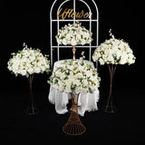 Uflower Artificial White Rose Table Centerpiece MB80020-01 - Uflower