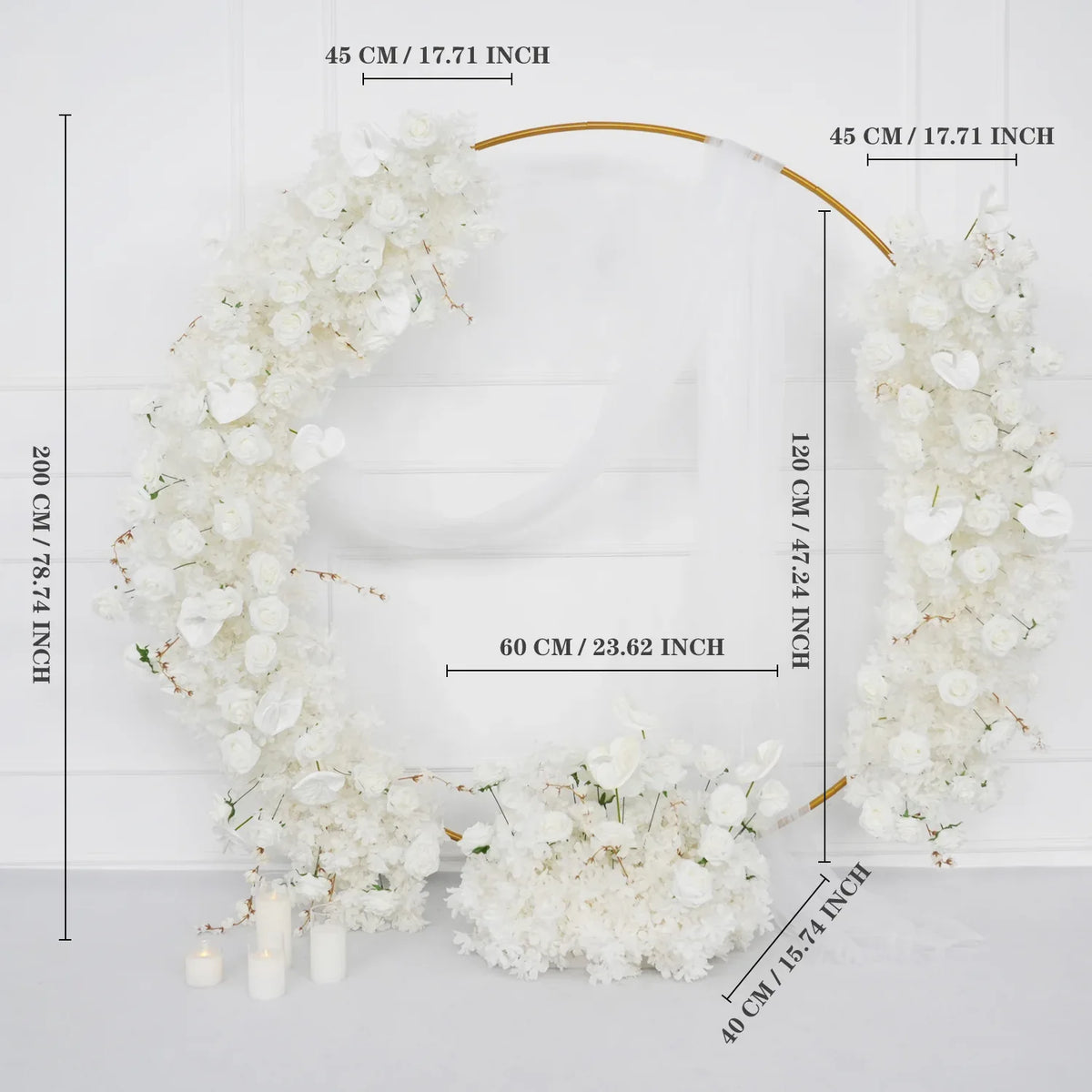 Uflower Artificial White Row Rose Cherry Blossom Set SET80005 - Uflower