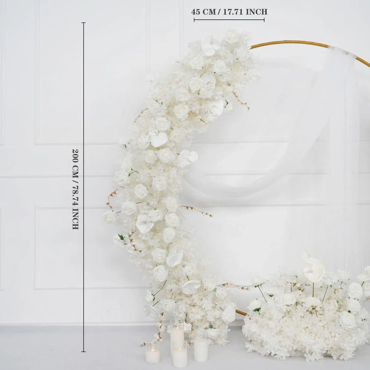 Uflower Artificial White Row Rose Cherry Blossom Set SET80005 - Uflower