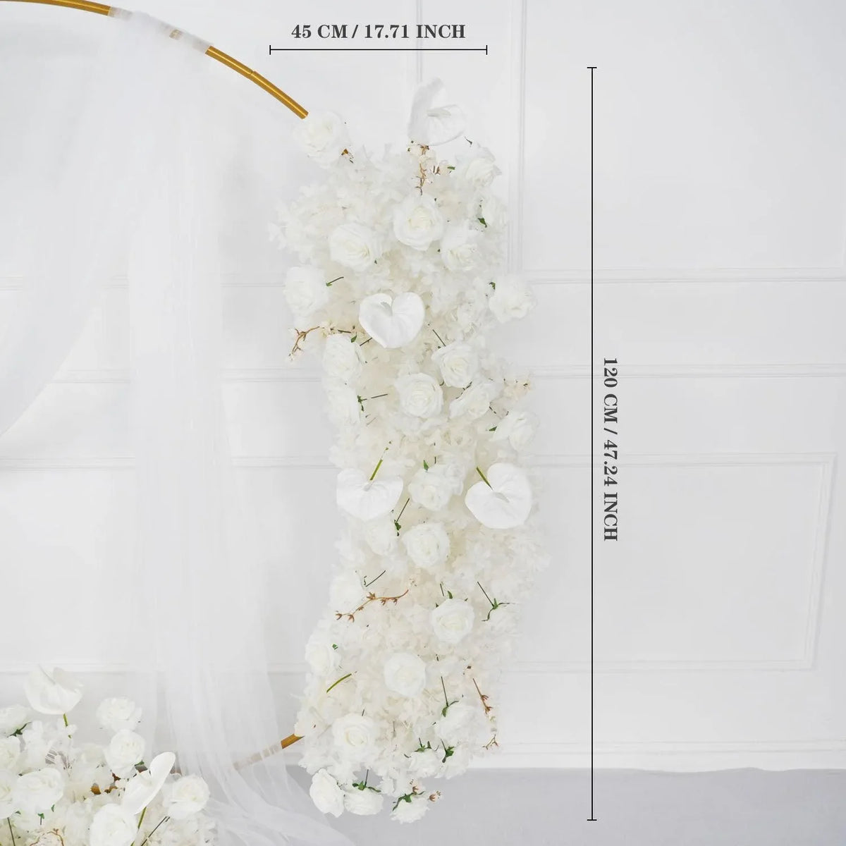 Uflower Artificial White Row Rose Cherry Blossom Set SET80005 - Uflower