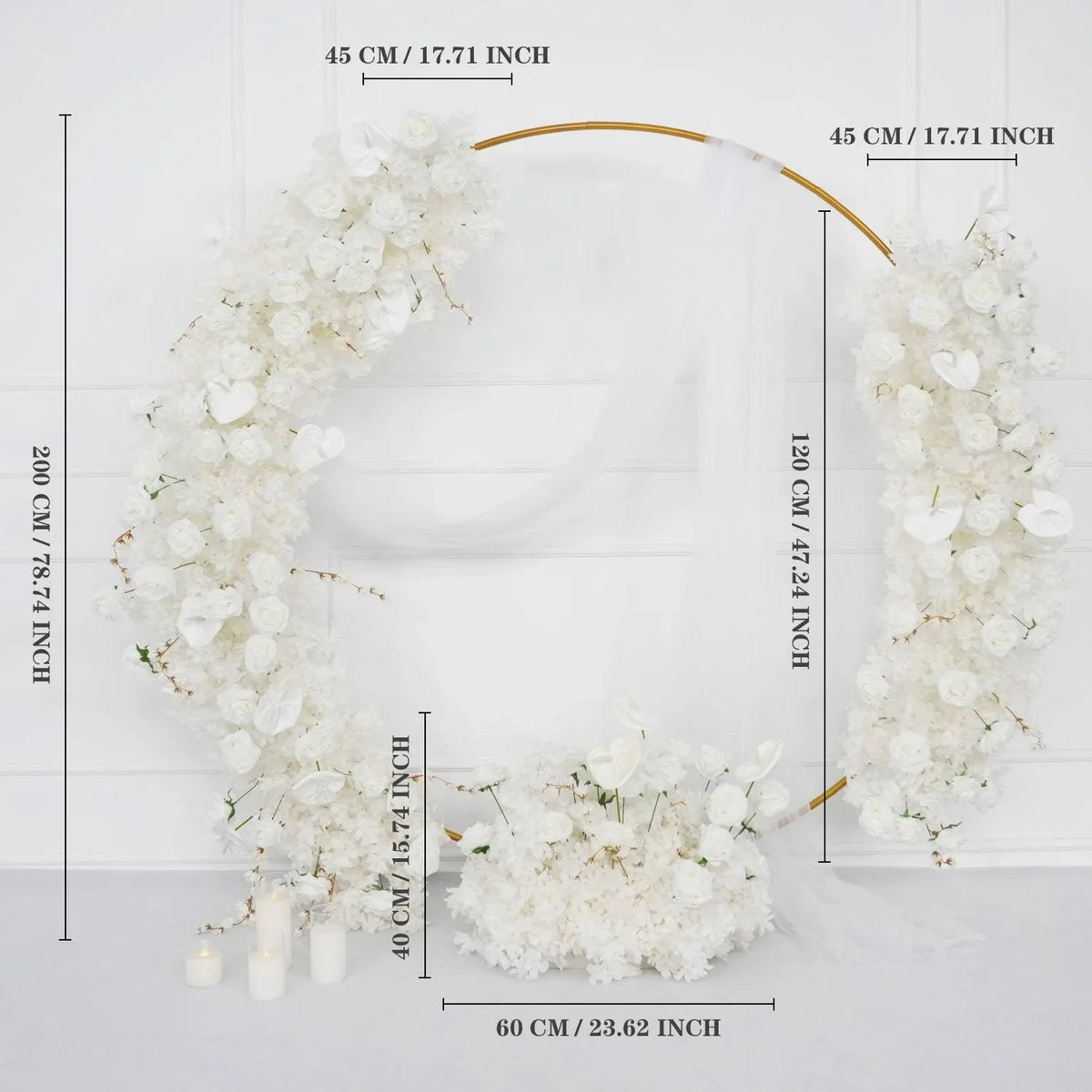 Uflower Artificial White Row Rose Cherry Blossom Set SET80005 - Uflower