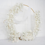 Uflower Artificial White Row Rose Cherry Blossom Set SET80005 - Uflower