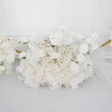 Uflower Artificial White Row Rose Cherry Blossom Set SET80005 - Uflower