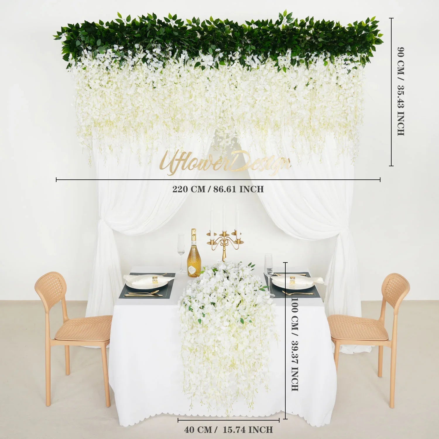 Uflower Artificial Wisteria Banquet Table Centerpieces SET80040 - Uflower