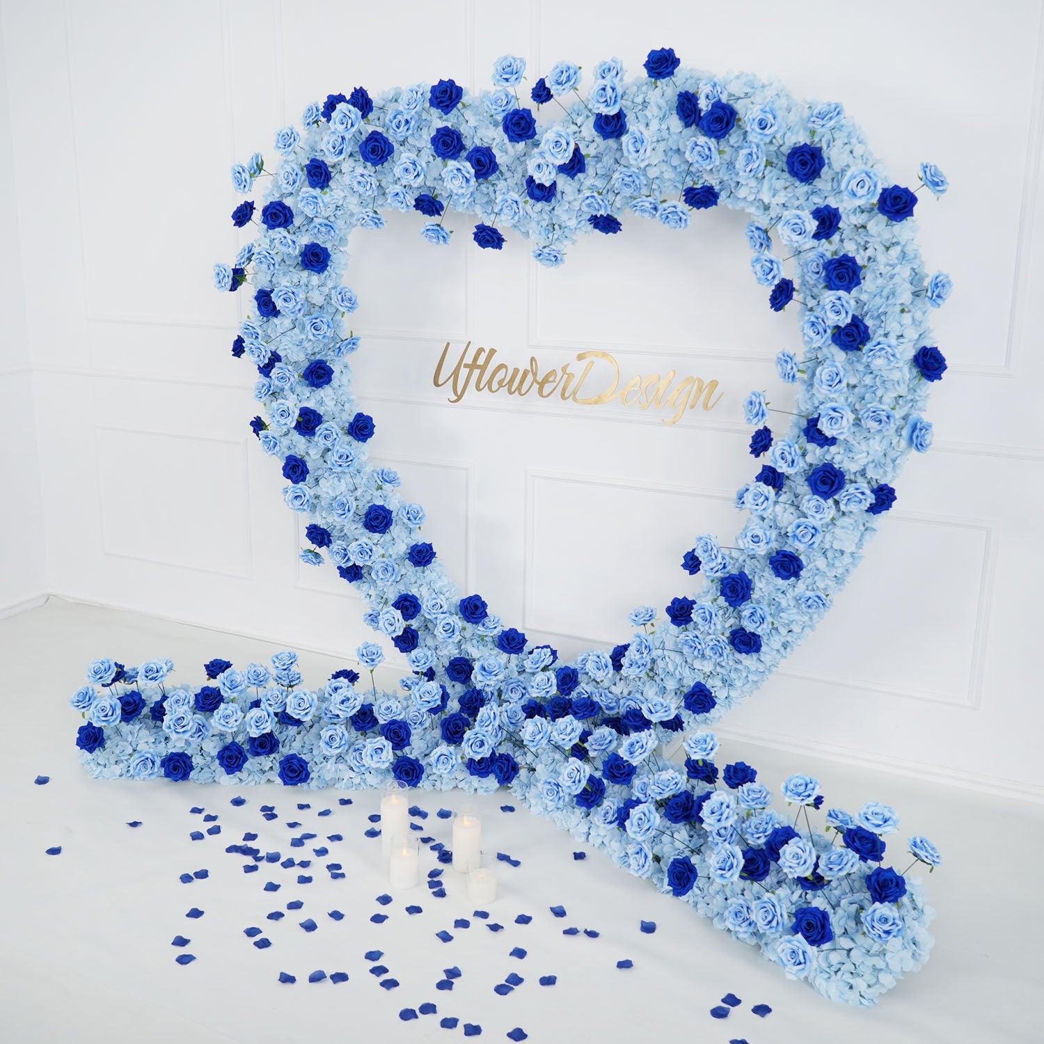 Uflower 2m*2m Blue Rose Heart Arch Wedding Decor SET80034 - Uflower