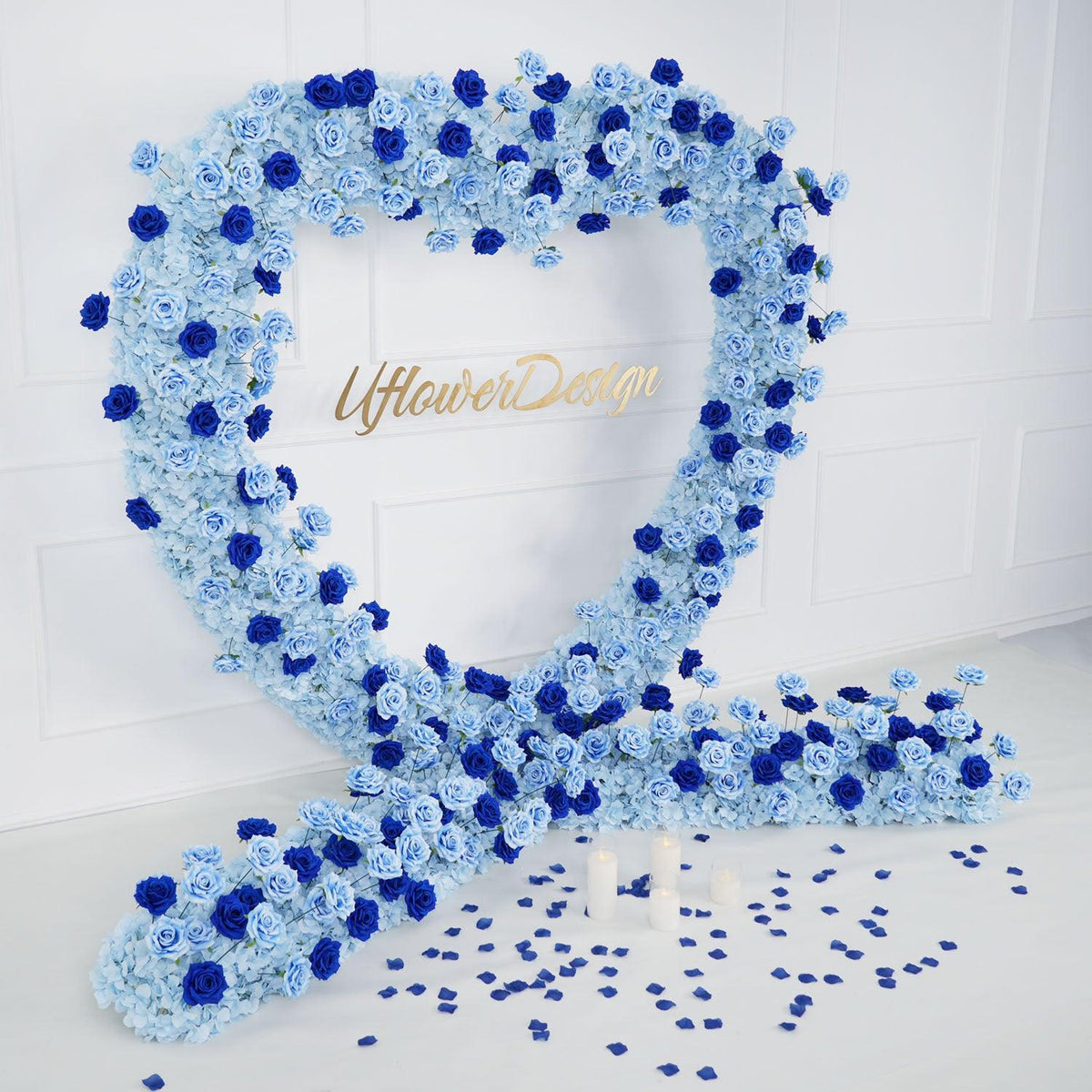 Uflower 2m*2m Blue Rose Heart Arch Wedding Decor SET80034 - Uflower