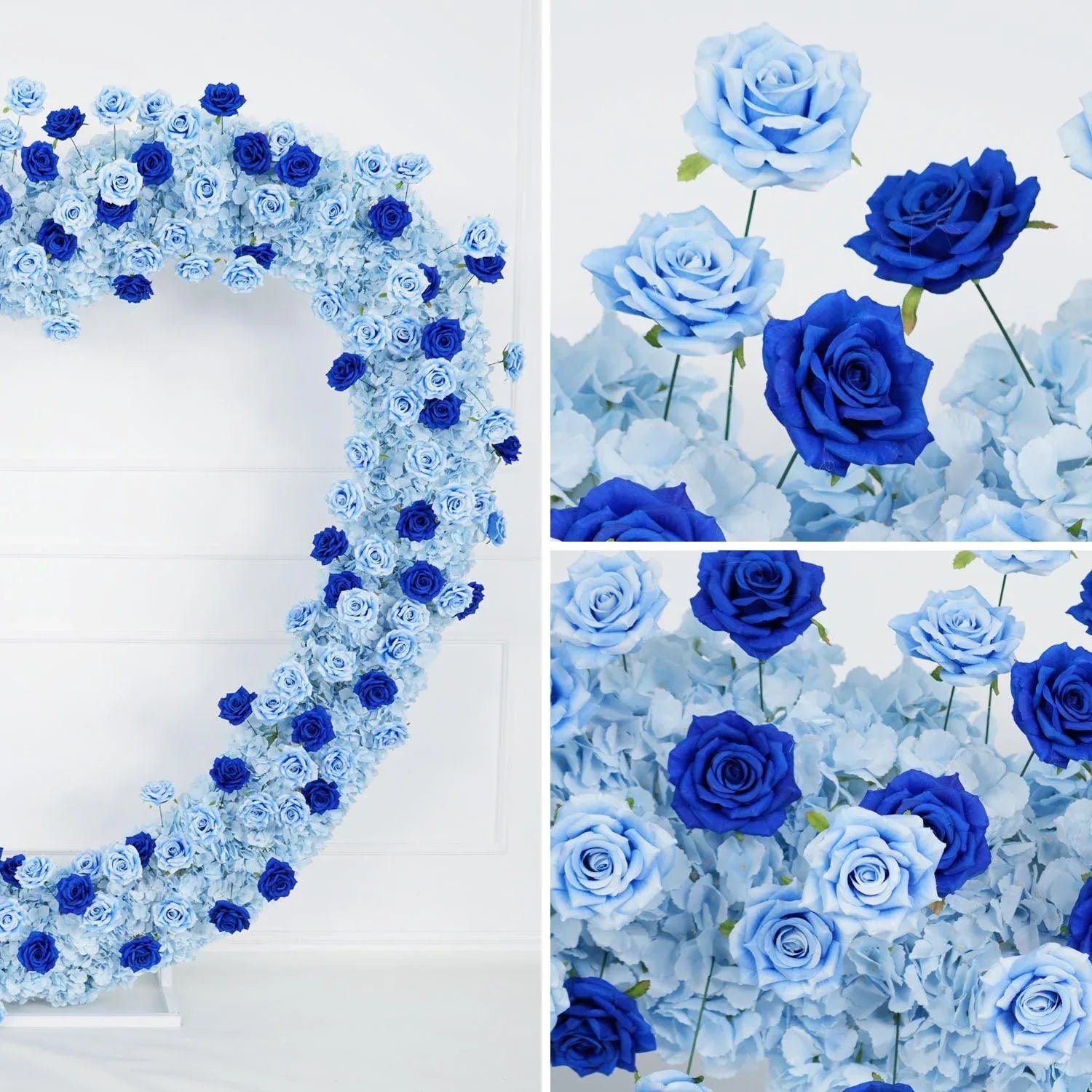 Uflower 2m*2m Blue Rose Heart Arch Wedding Decor SET80034 - Uflower