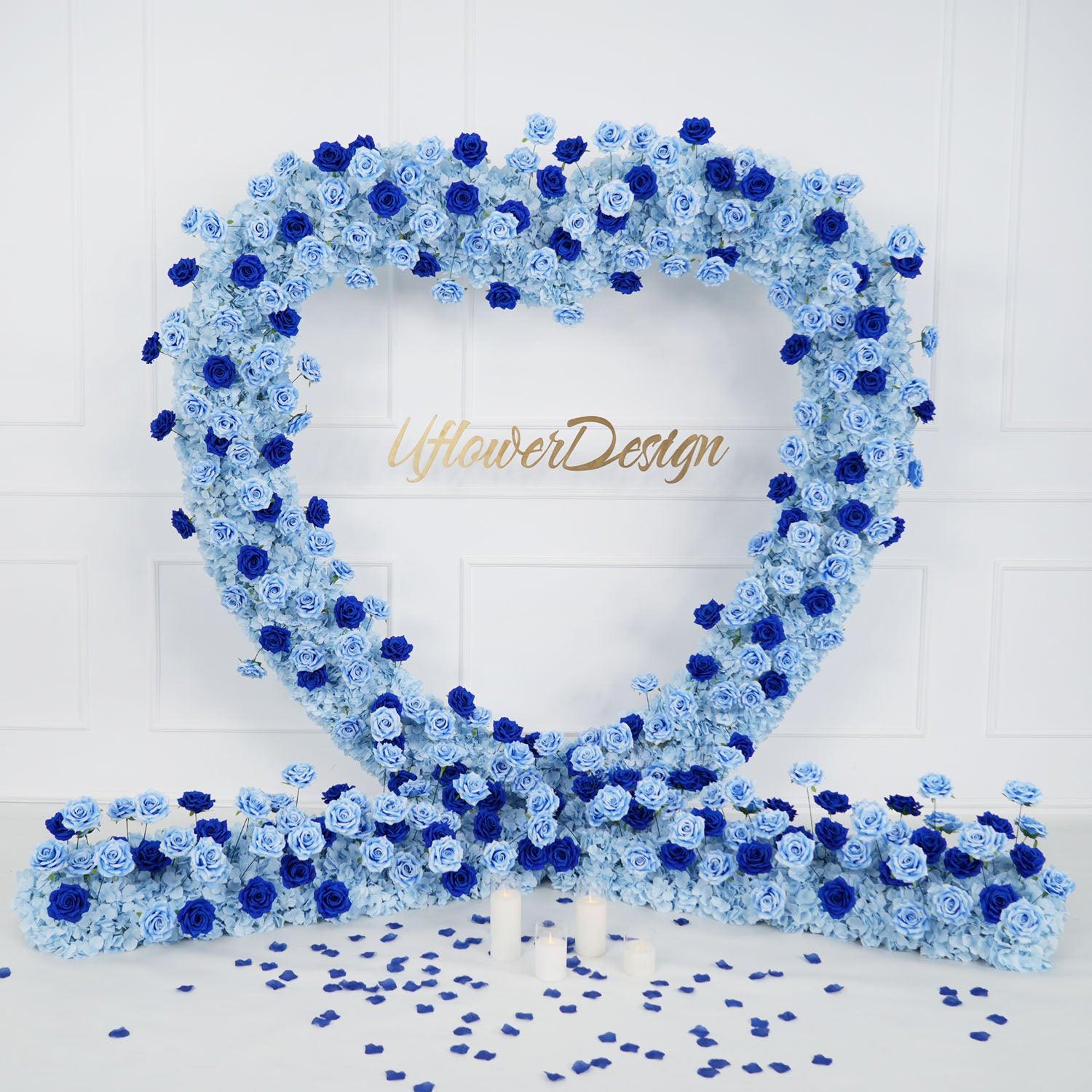 Uflower 2m*2m Blue Rose Heart Arch Wedding Decor SET80034 - Uflower