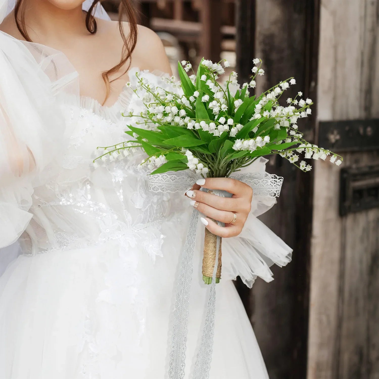 Uflower Lily of the Valley Bridal Bouquet MG80012-01 - Uflower