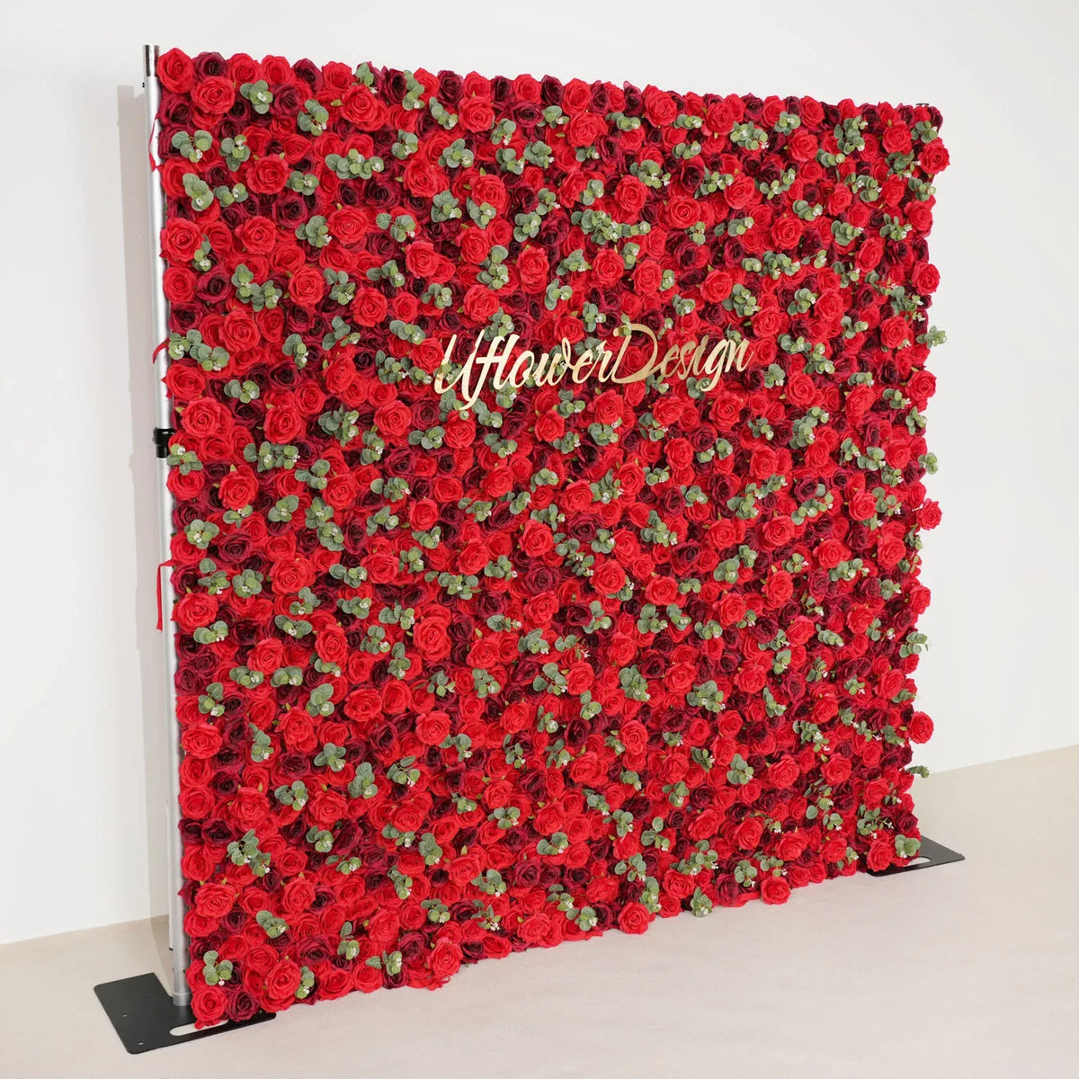 Uflower 3D Burgundy Rose Artificial Rolling Up Curtain Flower Wall SET80037 - Uflower