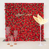 Uflower 3D Burgundy Rose Artificial Rolling Up Curtain Flower Wall SET80037 - Uflower