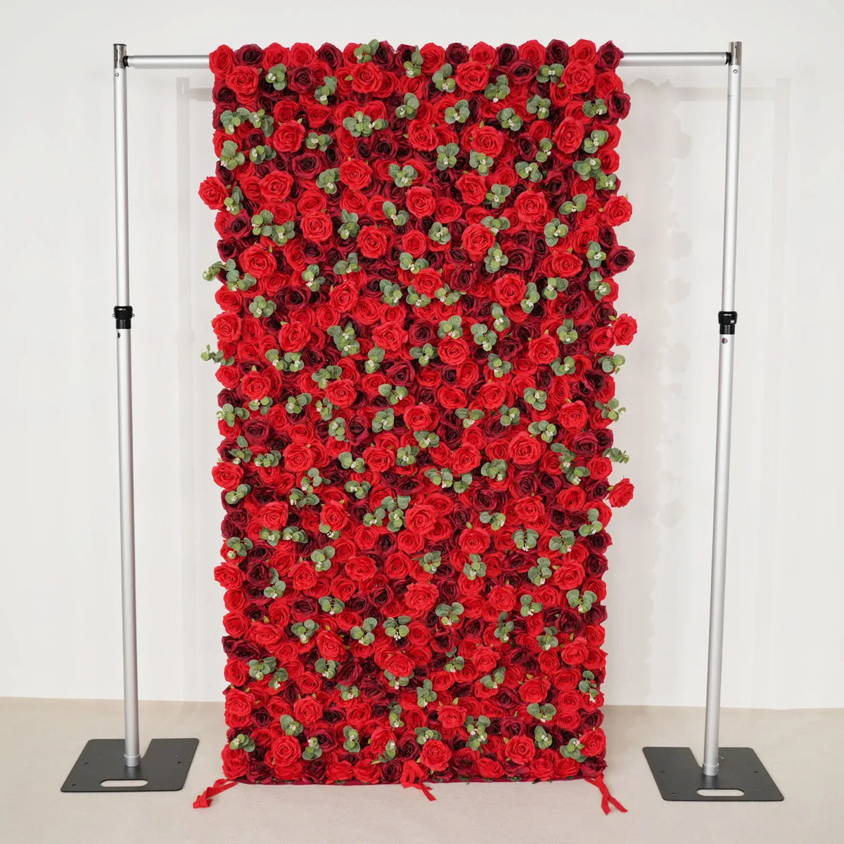 Uflower 3D Burgundy Rose Artificial Rolling Up Curtain Flower Wall SET80037 - Uflower
