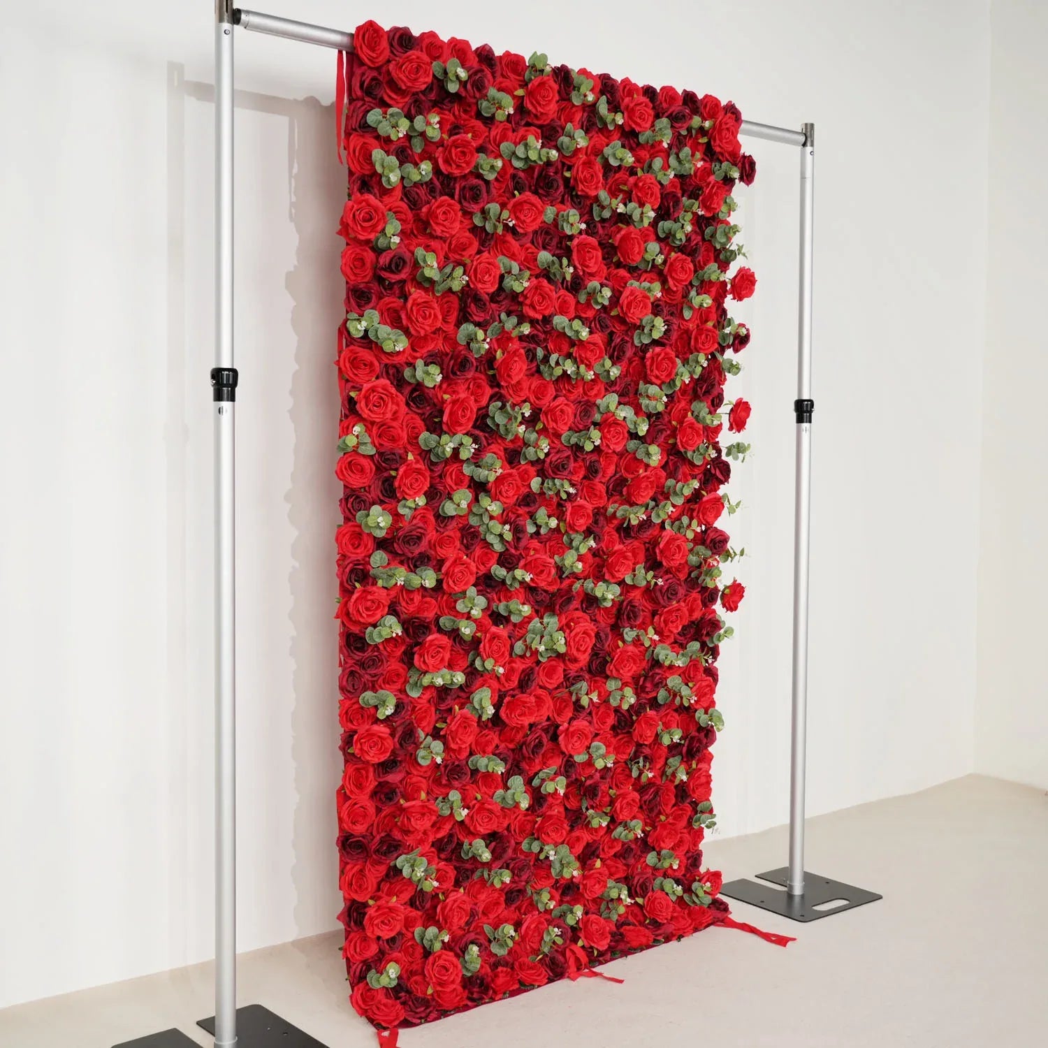 Uflower 3D Burgundy Rose Artificial Rolling Up Curtain Flower Wall SET80037 - Uflower