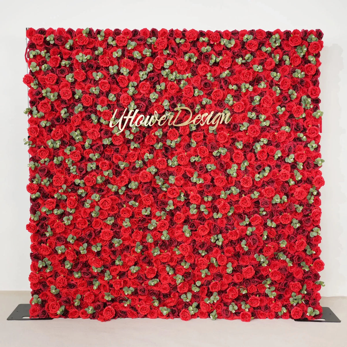 Uflower 3D Burgundy Rose Artificial Rolling Up Curtain Flower Wall SET80037 - Uflower