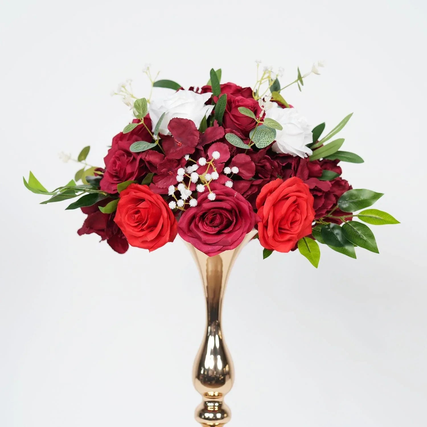 Uflower Artificial Burgundy Roses Flower Row Decorate SET80031 - Uflower