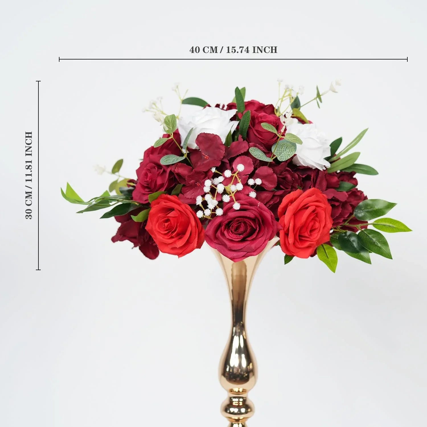 Uflower Artificial Burgundy Roses Flower Row Decorate SET80031 - Uflower