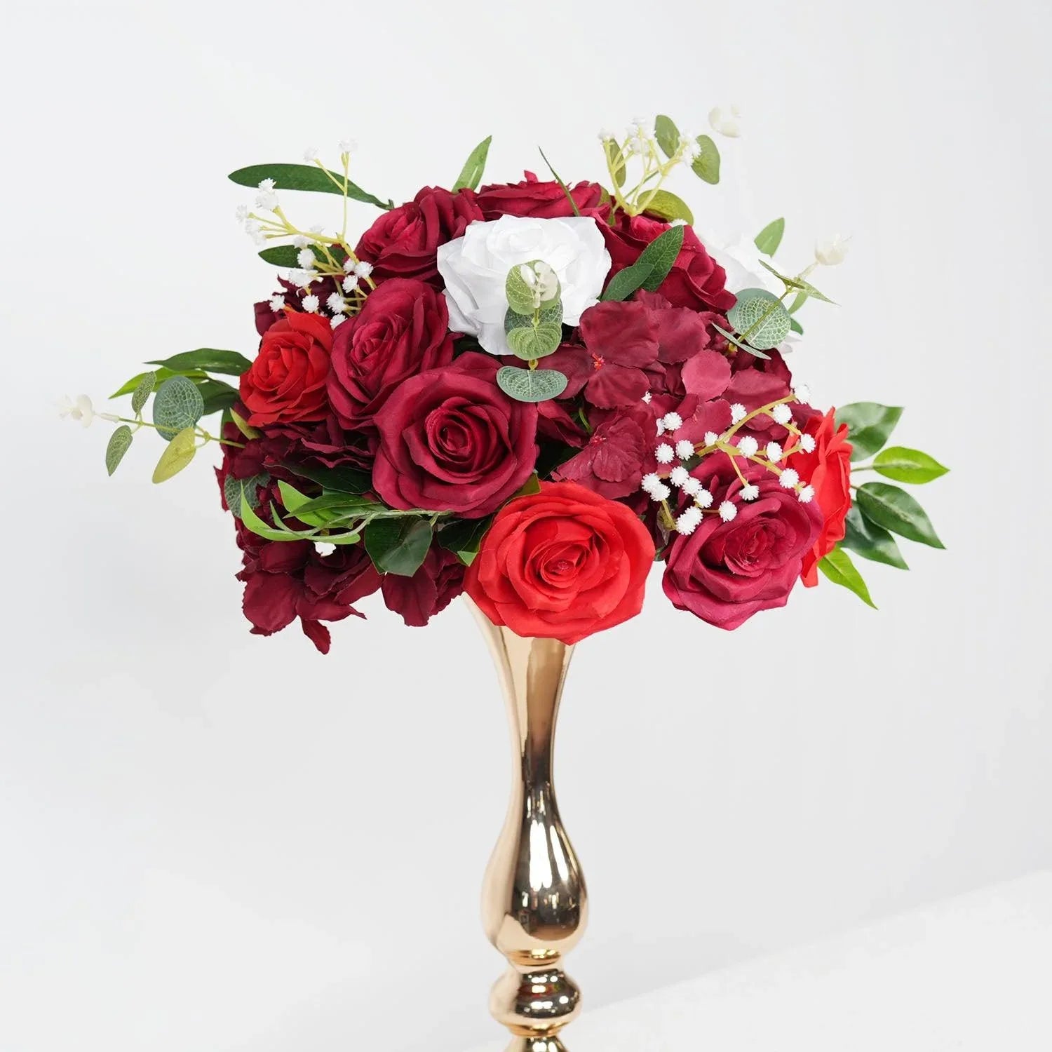 Uflower Artificial Burgundy Roses Flower Row Decorate SET80031 - Uflower