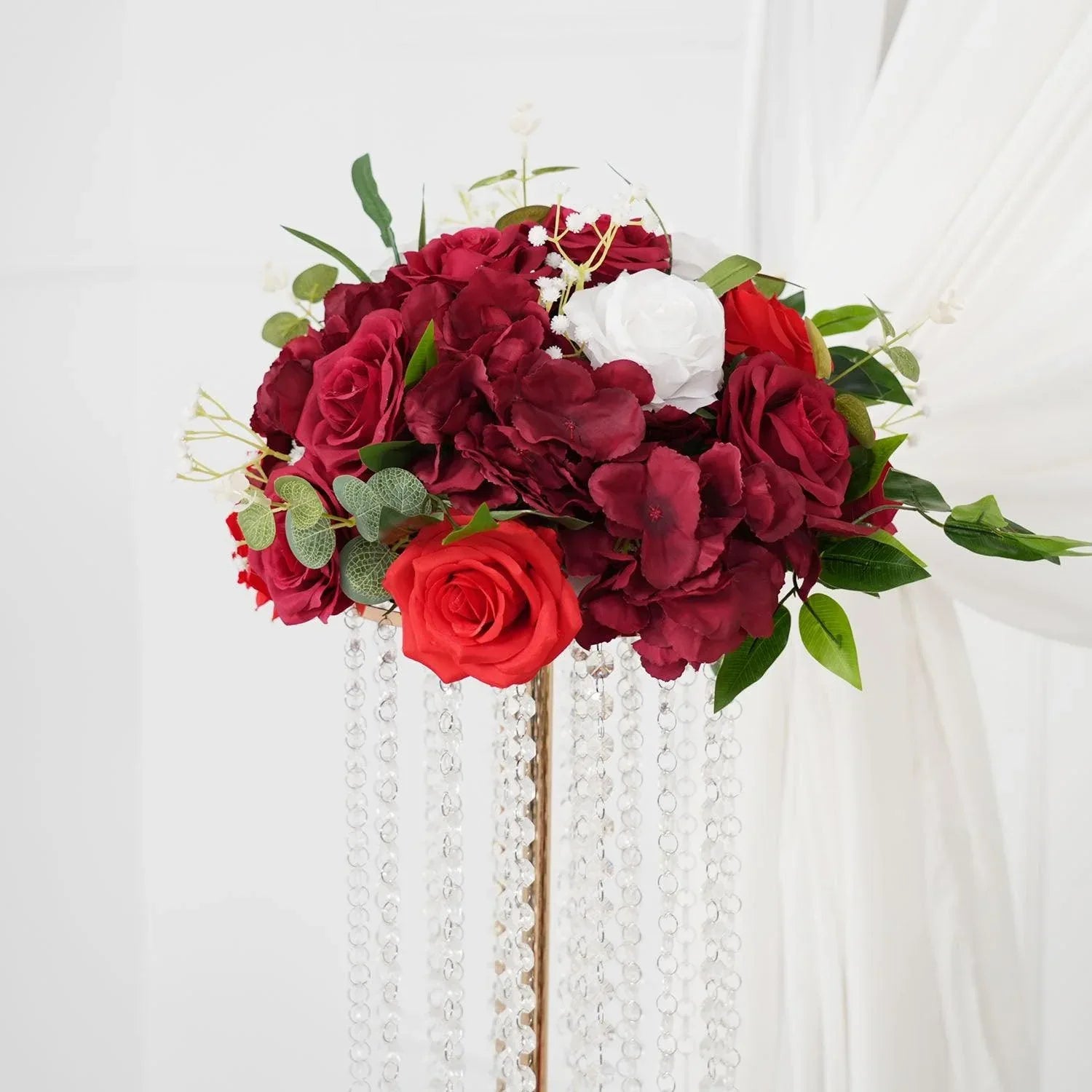 Uflower Artificial Burgundy Roses Flower Row Decorate SET80031 - Uflower