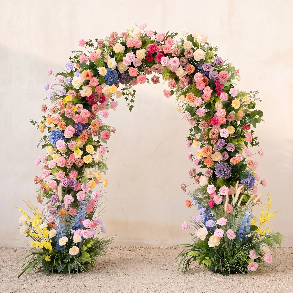 Uflower Colorful Rose Door Arch Floral Arrangement Set DD02731