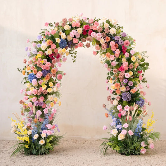 Uflower Colorful Rose Door Arch Floral Arrangement Set DD02731