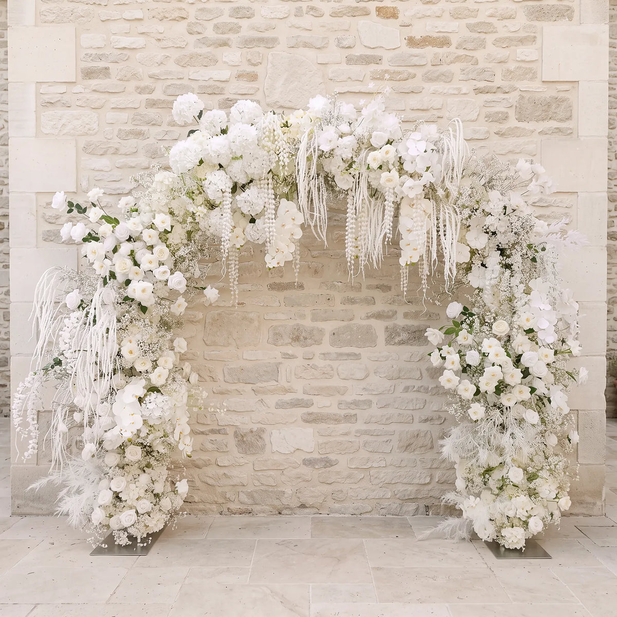 Uflower White Rose Door Arch Floral Arrangement Set DD02747
