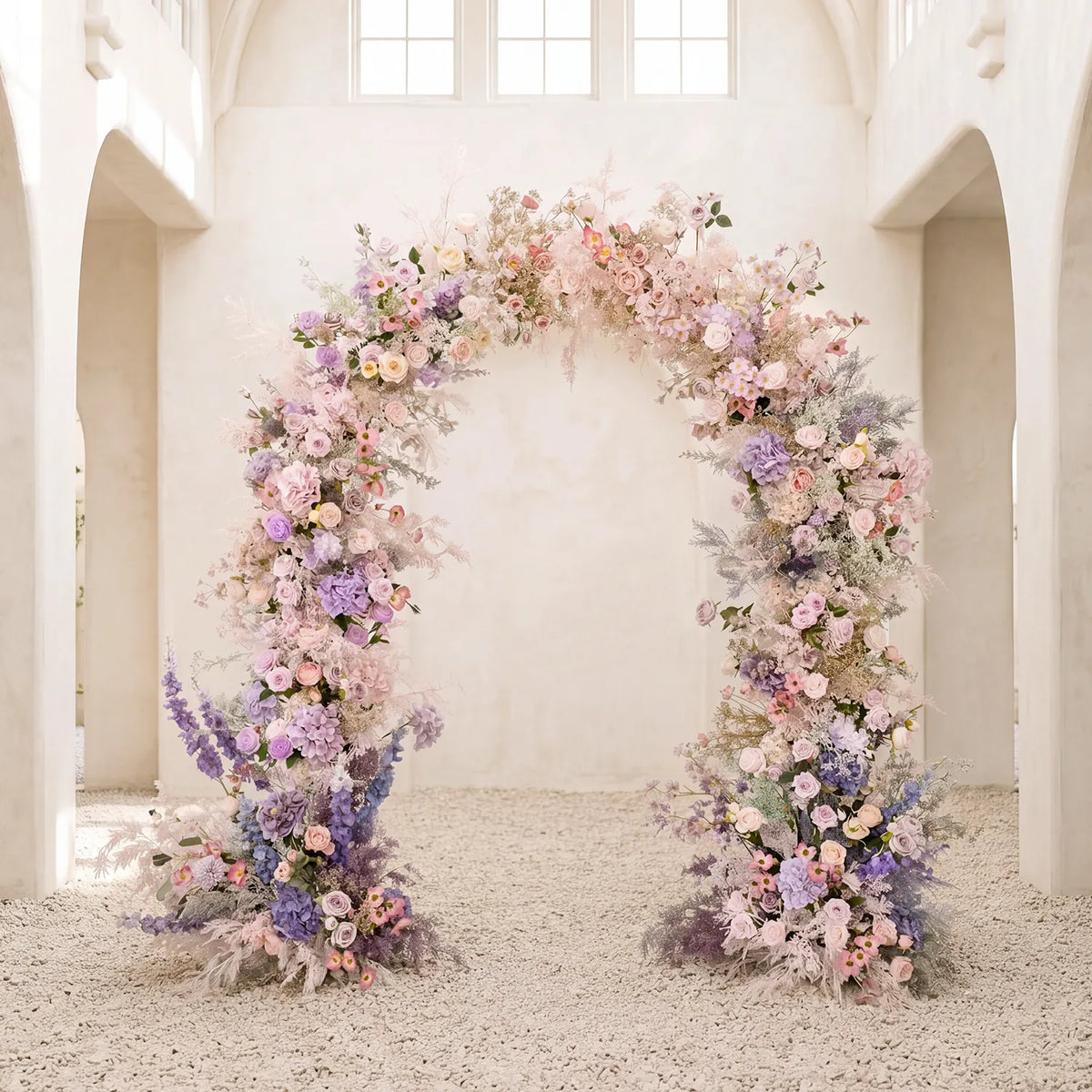 Uflower Pink Rose Door Arch Floral Arrangement Set DD02777