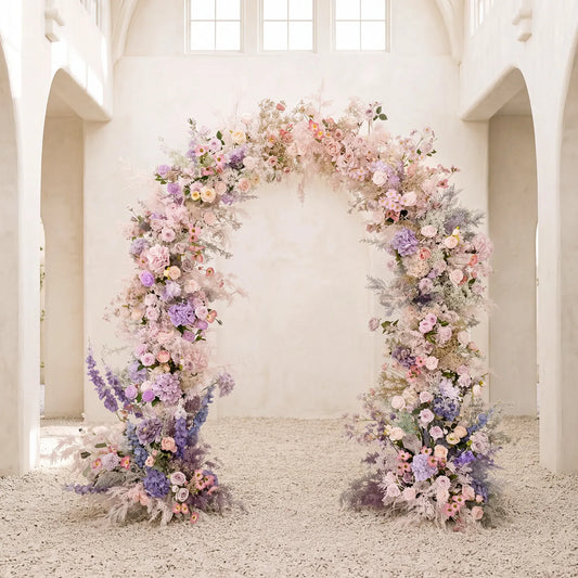 Uflower Pink Rose Door Arch Floral Arrangement Set DD02777
