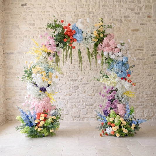Uflower Mixcolor Rose Arche de porte avec arrangement floral DD03016