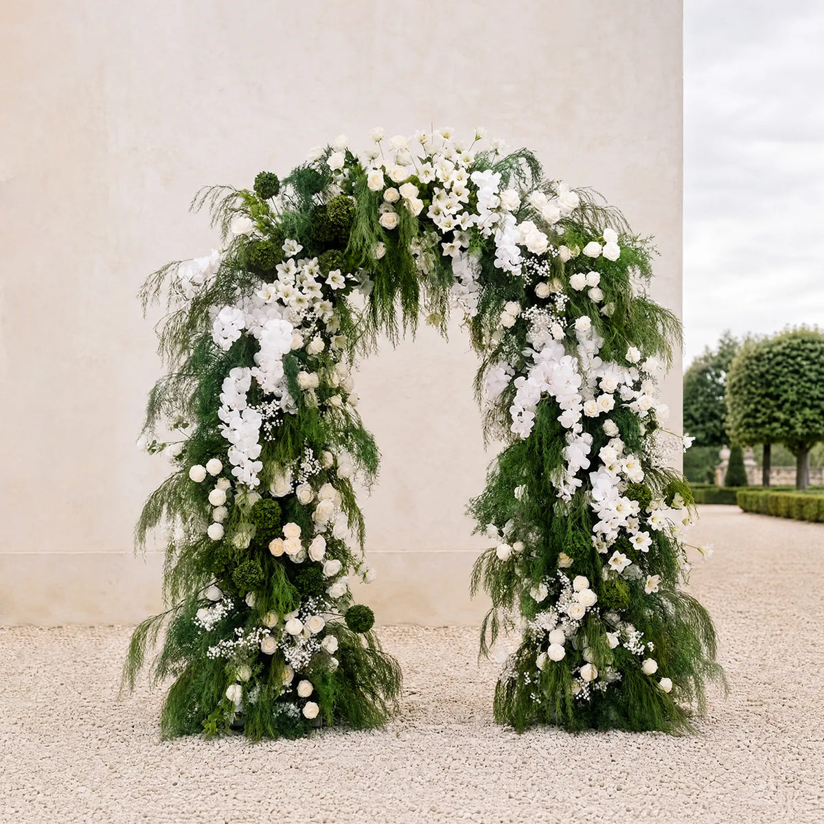 Uflower White Rose Door Arch Floral Arrangement Set DD03112