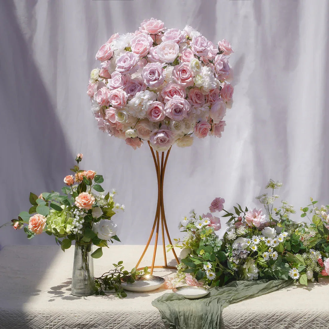 Artificial Pink Hannah Flower Wedding Table Centerpiece DD02499 - Uflower
