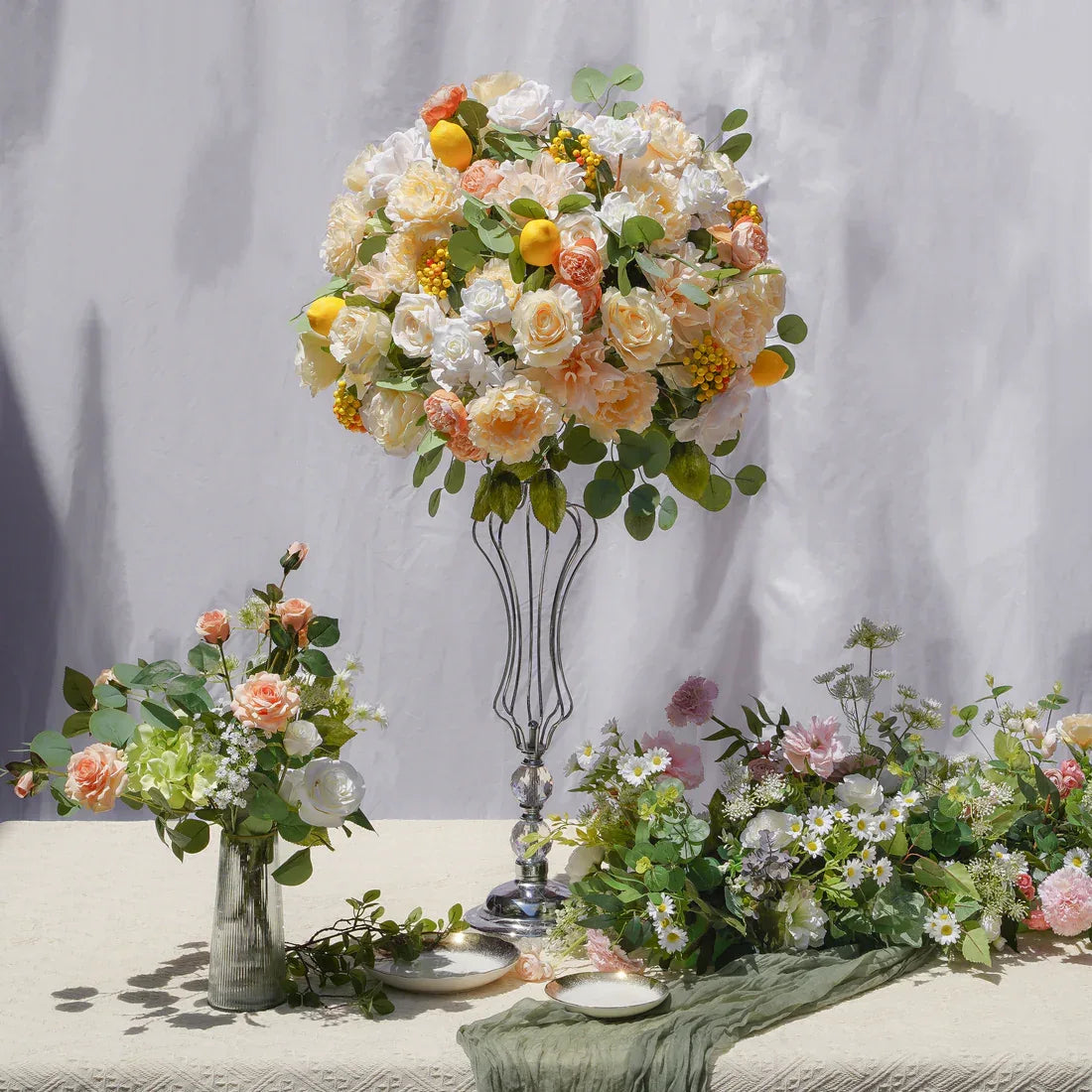 Artificial Lemon Flower Wedding Table Centerpiece DD02502 - Uflower