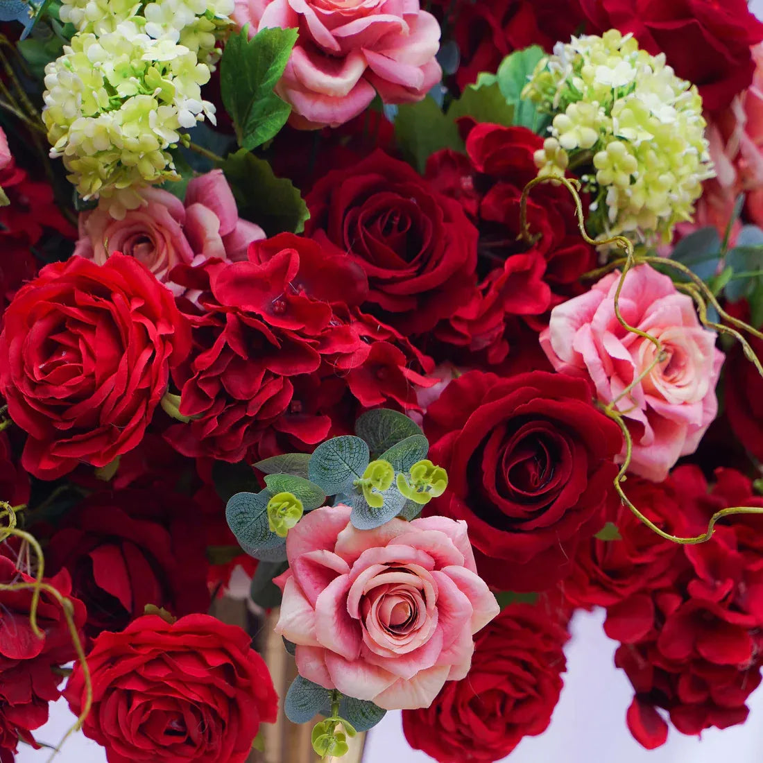 Artificial Vermilion Flower Wedding Table Centerpiece DD02490 - Uflower