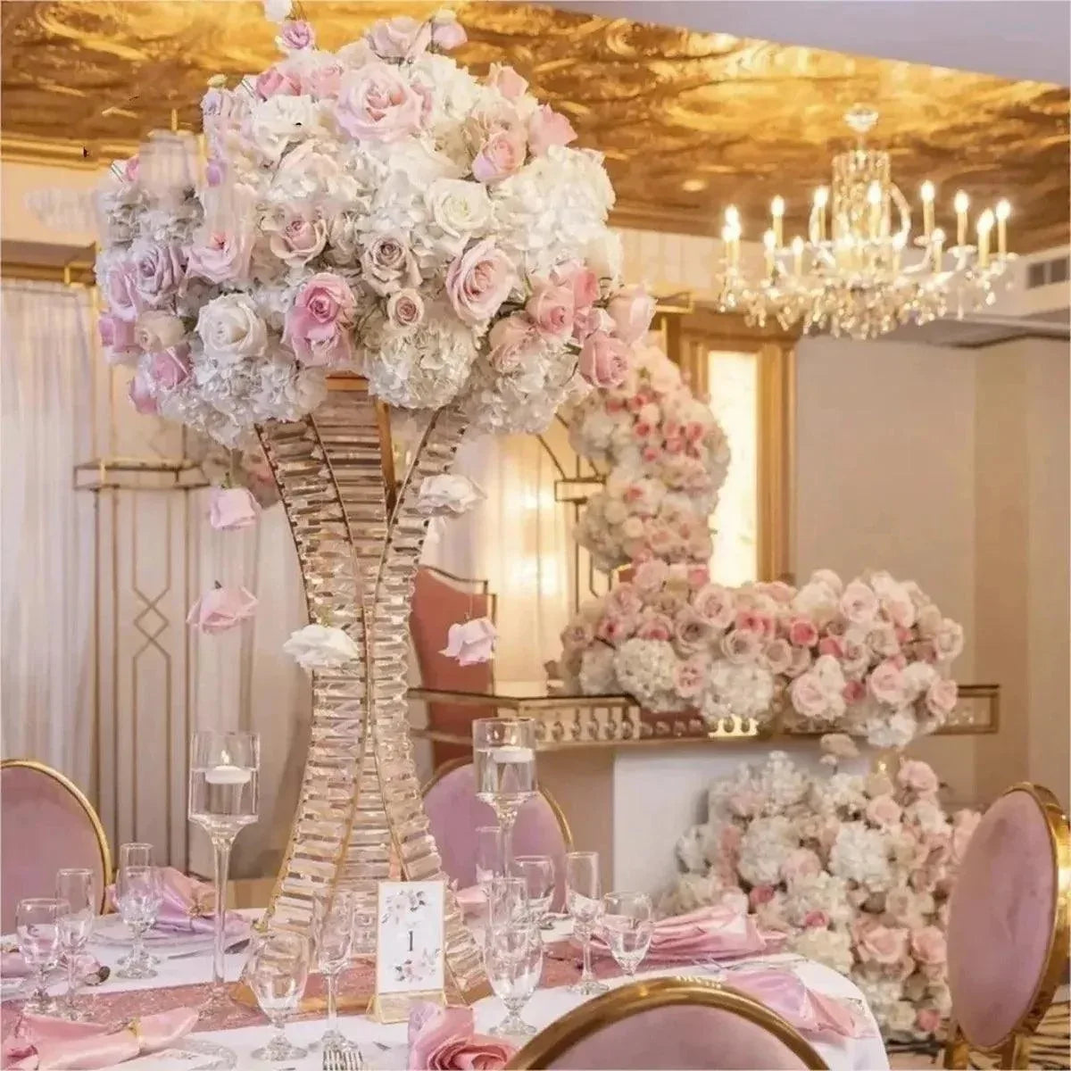 Transparent Small Waist Crystal Flower Holder Wedding Acrylic Flower Holder - Uflower