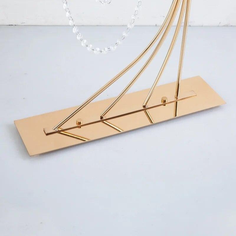 Gold iron crystal wedding flower rack main table decoration - Uflower