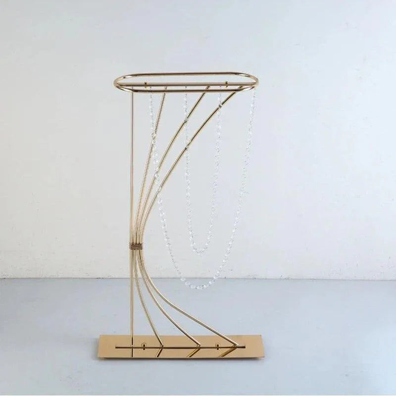 Gold iron crystal wedding flower rack main table decoration - Uflower