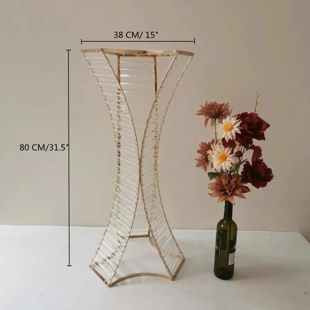 Transparent Small Waist Crystal Flower Holder Wedding Acrylic Flower Holder - Uflower