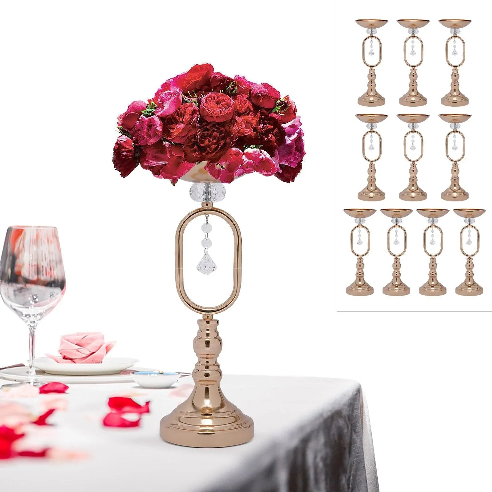 Metal Iron Electroplated Vase Wedding Prop Guide - Uflower