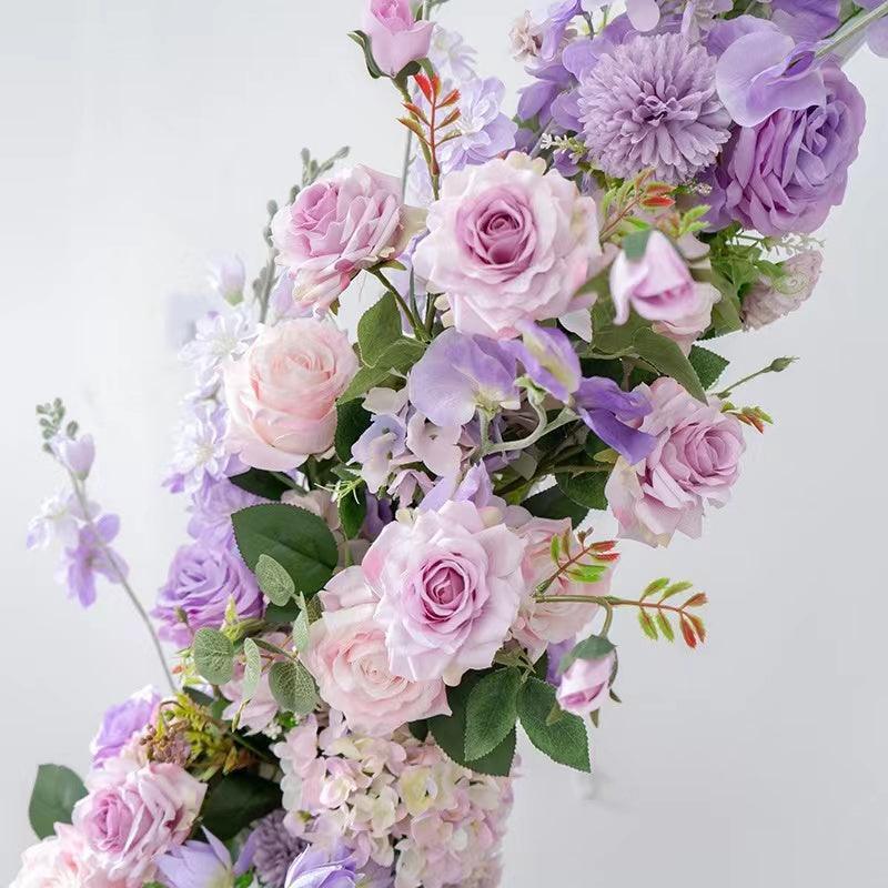 Rose Purple Flower Arch Corner Wedding Party Background Decoration - Uflower