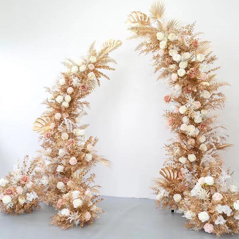 Rose Gold Flower Arch Corner Wedding Party Background Decoration - Uflower