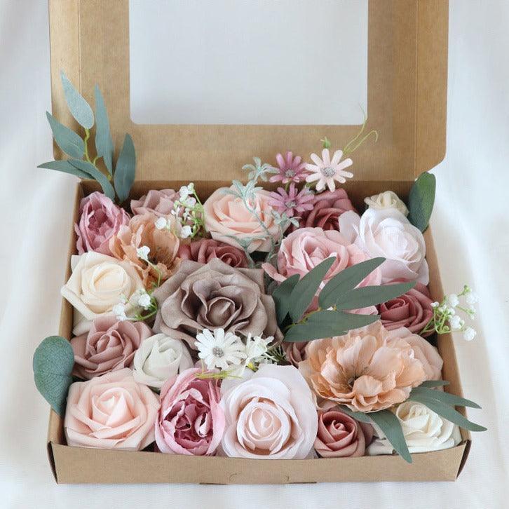 Simulated mixed color rose silk fabric aircraft box DIY interior decoration - Uflower