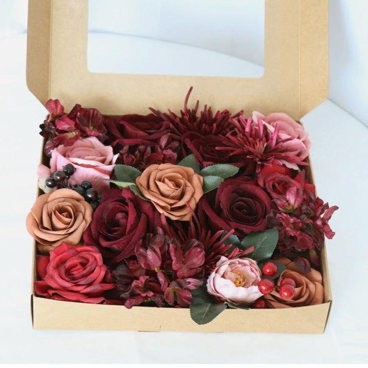 Simulated red rose silk fabric aircraft box DIY interior decoration - Uflower