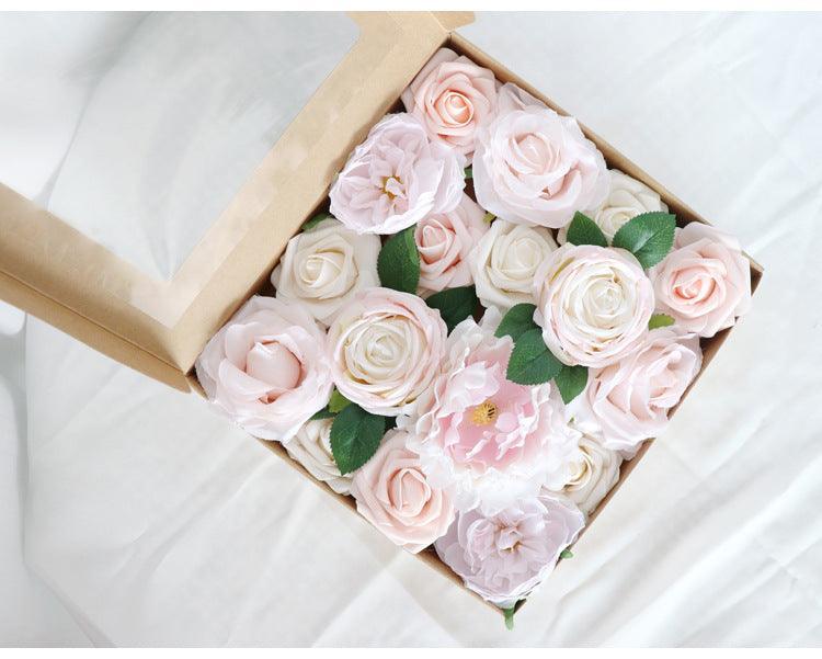 Simulated light pink rose silk fabric aircraft box DIY interior decoration - Uflower