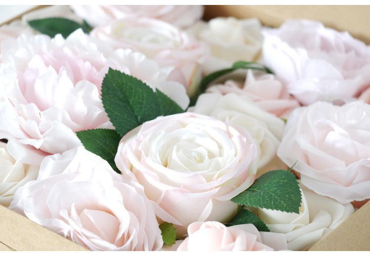 Simulated light pink rose silk fabric aircraft box DIY interior decoration - Uflower