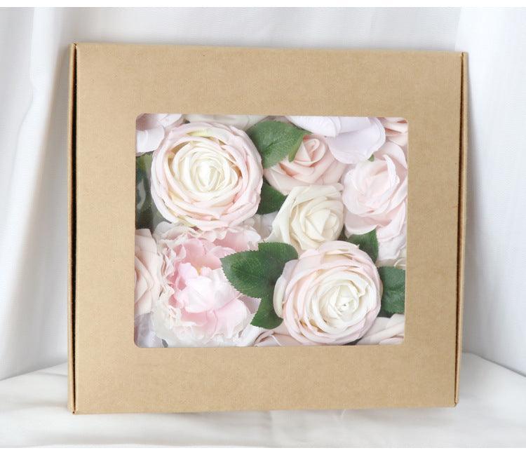 Simulated light pink rose silk fabric aircraft box DIY interior decoration - Uflower