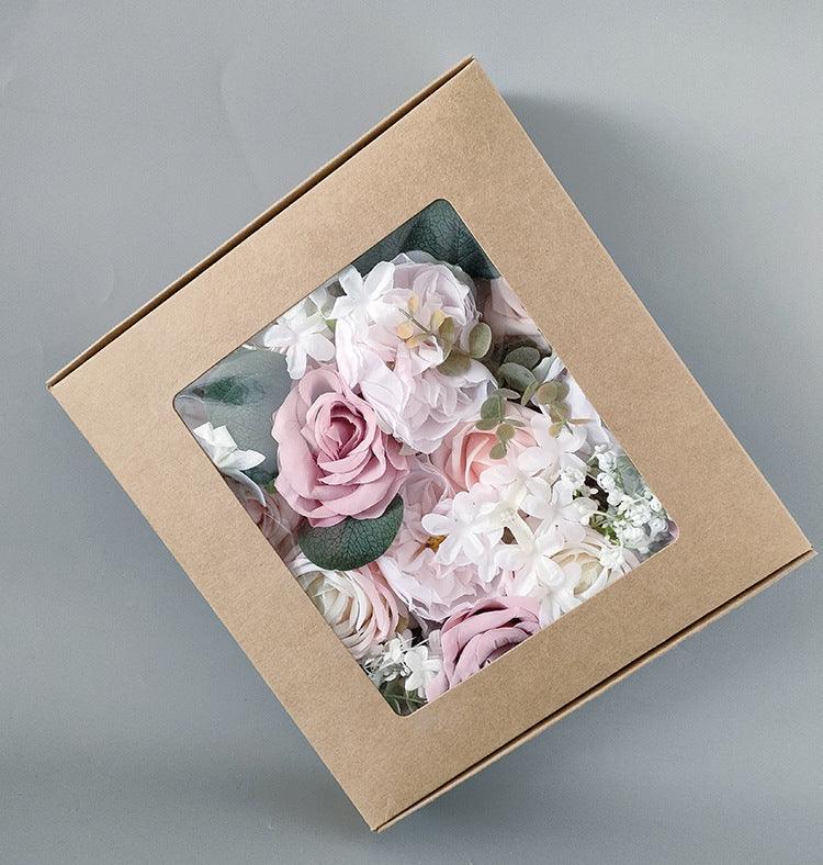 Simulated Purple Pink Rose Silk Fabric Aircraft Box DIY Interior Decoration - Uflower