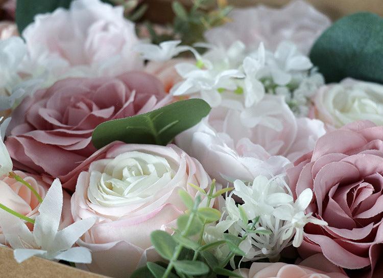 Simulated Purple Pink Rose Silk Fabric Aircraft Box DIY Interior Decoration - Uflower