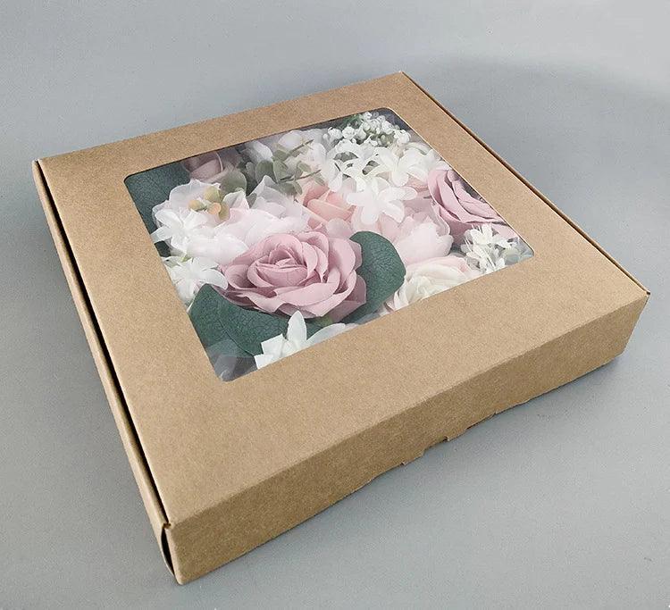 Simulated Purple Pink Rose Silk Fabric Aircraft Box DIY Interior Decoration - Uflower